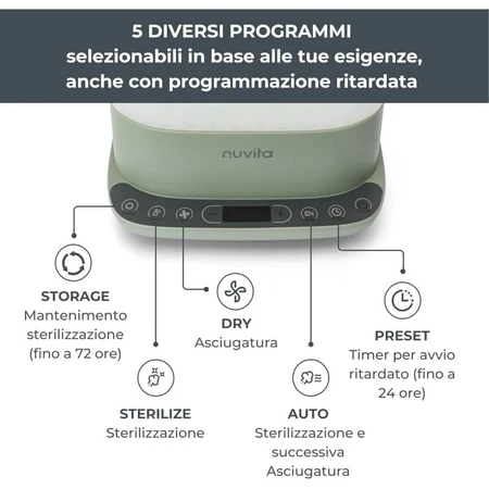 Nuvita Steridry - 2-in-1 stoomsterilisator en -droger met HEPA-filter voor babyflesjes en accessoires
