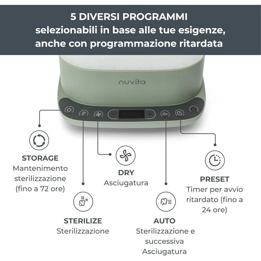 Nuvita Steridry - 2-in-1 stoomsterilisator en -droger met HEPA-filter voor babyflesjes en accessoires