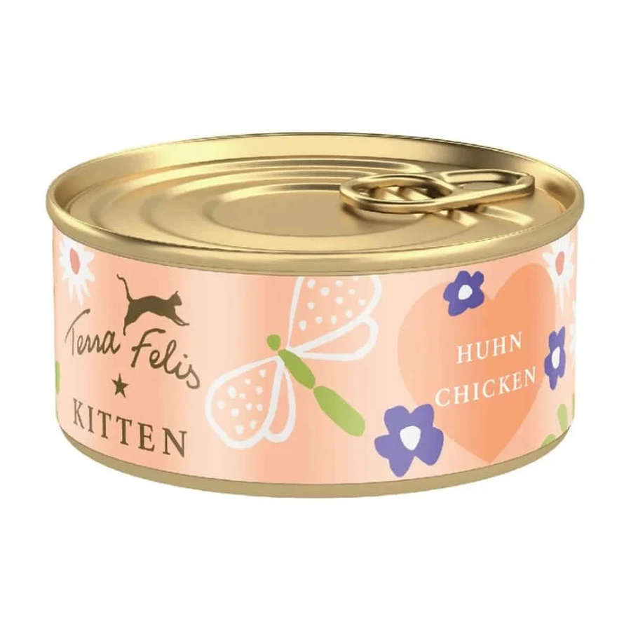 Terra Felis Kitten Chicken – Alleinfutter-Nassfutter für heranwachsende Kätzchen, 80 g