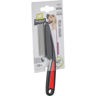 Ferplast Gro 5838 - Vlooienkam voor honden en katten met een korte tot halflange vacht, met dicht op elkaar geplaatste tanden en een afgeronde punt