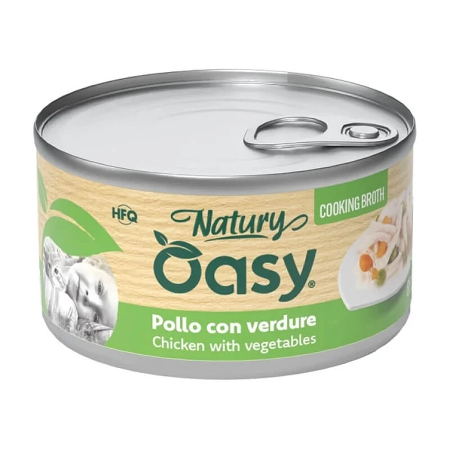 Oasy Wet Cat Natury Chicken with Vegetables - Complementary Food for Adult Cats, 85 g