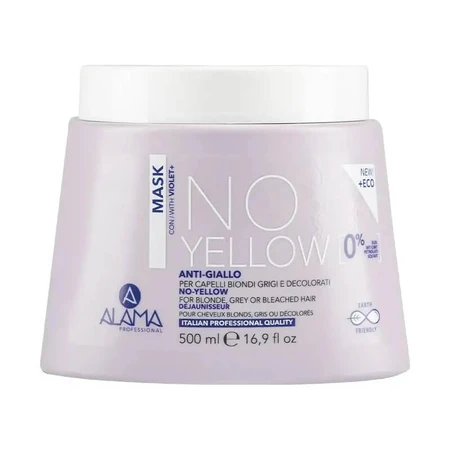 Alama No Yellow - Mascarilla antiamarilleamiento para cabello rubio, canoso y decolorado, 500 ml