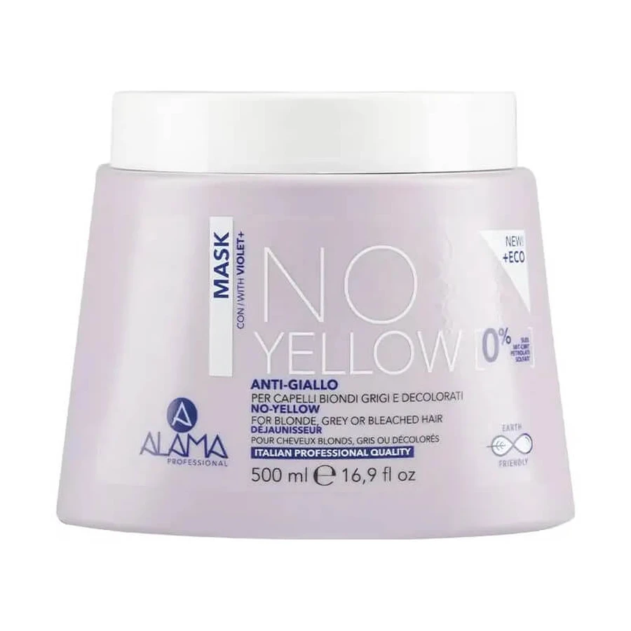 Alama No Yellow - Mascarilla antiamarilleamiento para cabello rubio, canoso y decolorado, 500 ml