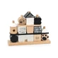 Cheerful Stackable Bricks Labels - Black and White