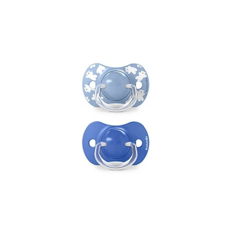 Suavinex Wild & Free - 2 ergonomische fopspenen, 6–18 maanden, lichtblauw
