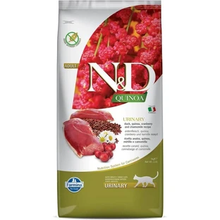 Farmina N&amp;d Urinary Quinoa con pato, arándanos y manzanilla - Alimento completo para gatos adultos, 5 kg