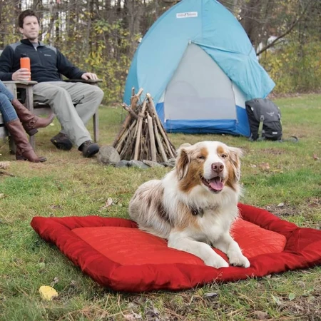 Kurgo Wander Bed Loft - Almohada de viaje roja para perros, talla L