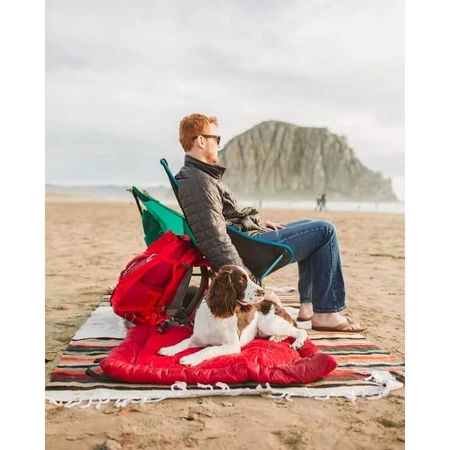 Kurgo Wander Bed Loft - Almohada de viaje roja para perros, talla L