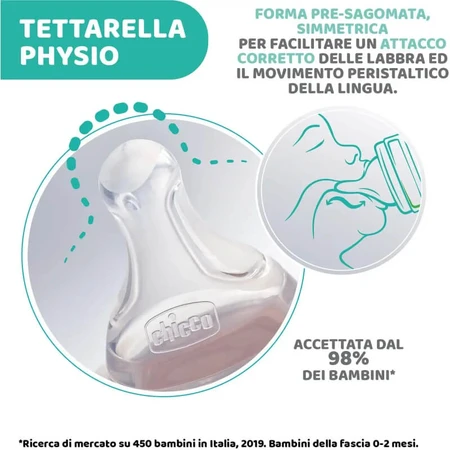 Chicco Perfect 5 - 300 ml Anti-koliekfles met snelle doorstroming, roze