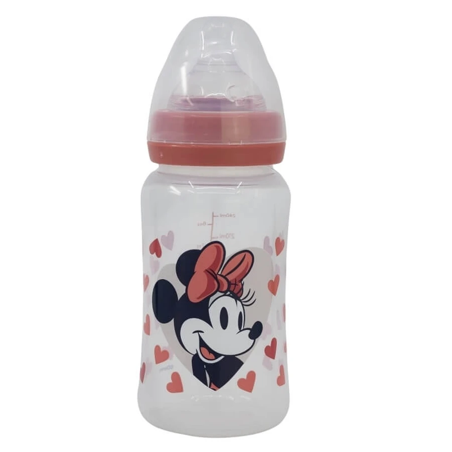 Biberon anti-colique Stor Disney Baby Minnie 0 mois et plus avec tétine en silicone, 240 ml