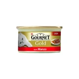 Purina Gourmet Gold Trozos de ternera - Alimento completo para gatos adultos, 85 g