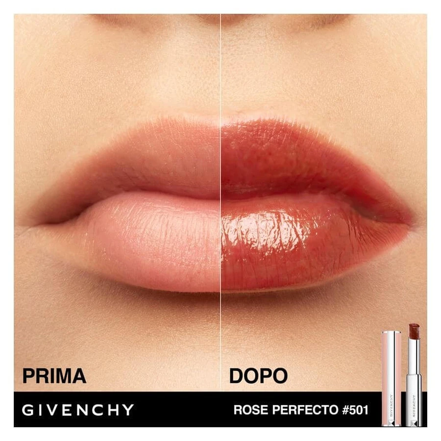 Givenchy Rose Perfecto Lippenbalsam – 3-in-1-Lippenbalsam mit Glanz-Effekt Nr. 501 Spicy Brown