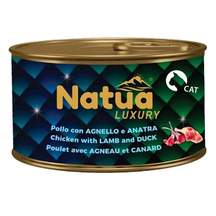 Natua Natua Luxury: pollo, cordero y pato en gelatina - Alimento completo para gatos adultos, 85 g