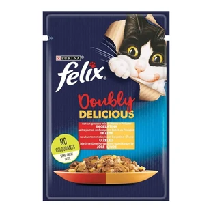 Purina Felix Double Beef & Chicken - Compleet natvoer voor volwassen katten, 85 g