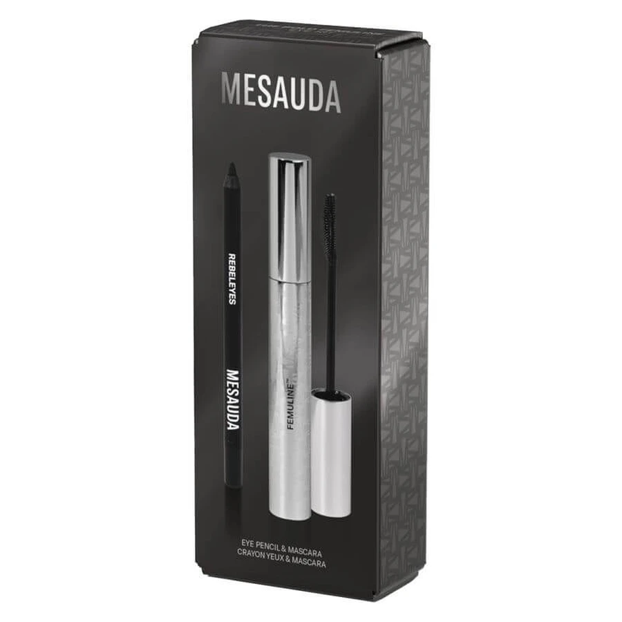 Kit de mascara pour femme Mesauda + crayon pour les yeux Rebeleyes n° 101 Spider