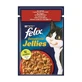 Purina Felix Sensations Jellies Beef and Tomato - Complementary Food for Adult Cats, 85 g