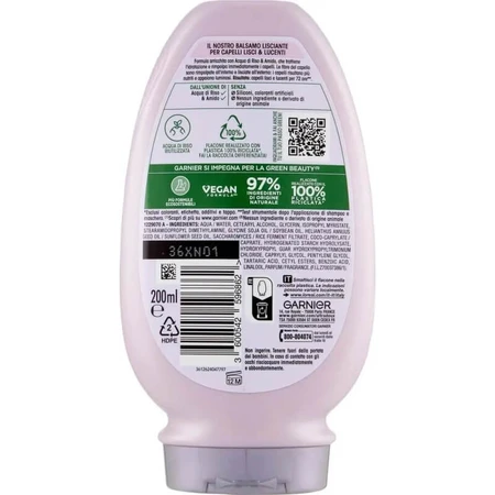 Garnier Ultra Gentle con agua de arroz y almidón - Acondicionador suavizante 200 ml