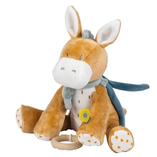Nattou Asino Leo - Soft Musical Plush Toy with Music Box, 25 cm