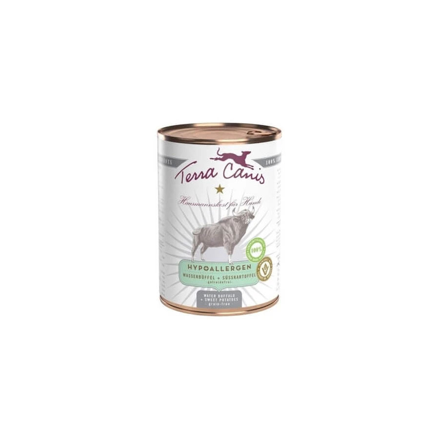 Terra Canis Hipoalergenic cu carne de bivol – hrană completă pentru câini adulți cu intoleranțe, 400 g