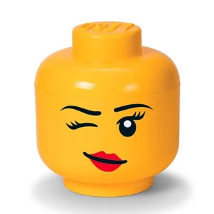 Lego Whinky Girl-opbergdoos in de vorm van een hoofd - Decoratieve opbergdoos, 24 x 24 x 27,1 cm