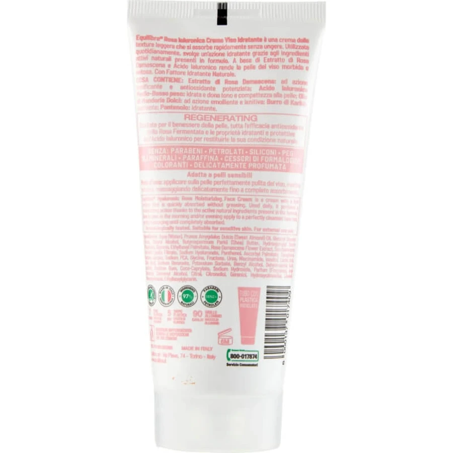 Equilibra Hyaluronic Rose - Moisturizing Face Cream 75 ml
