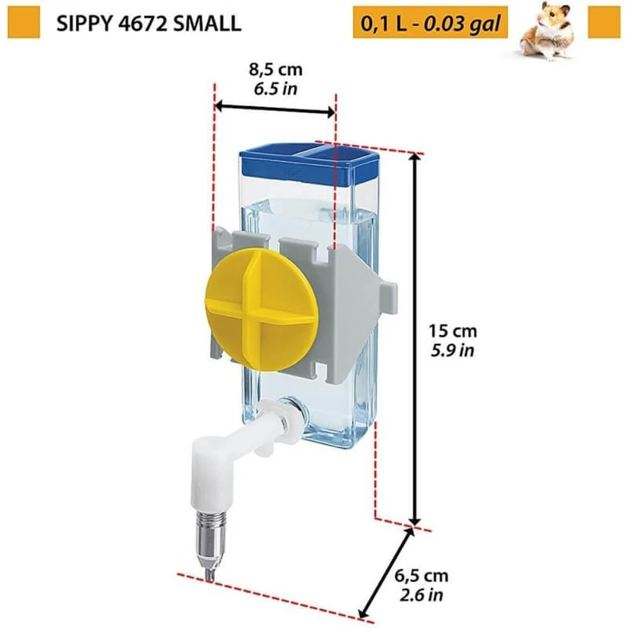 Ferplast Sippy – poidło z klapką dla małych gryzoni, 100 cm³: ceny i cechy