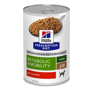 Hill’s Prescription Diet j/d Metabolic Mobility cu pui – hrană completă pentru câini adulți obezi și cu artroză, 370 g