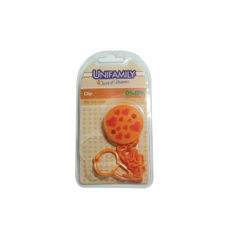 Unifamily-clip – BPA-vrije fopspeenketting – oranje