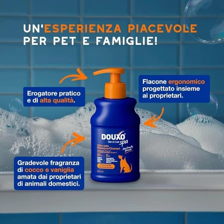 Ceva Animal Health Douxo spa - Shampooing et après-shampooing 2 en 1 : nettoyant hydratant et démêlant pour animaux de compagnie, 250 ml