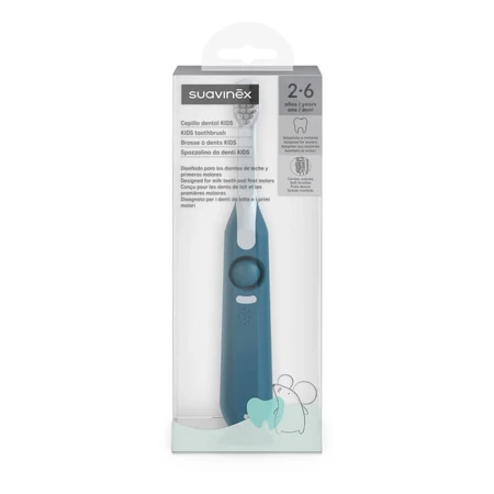 Suavinex - Manual Toothbrush for Kids Ages 2–6, Light Blue