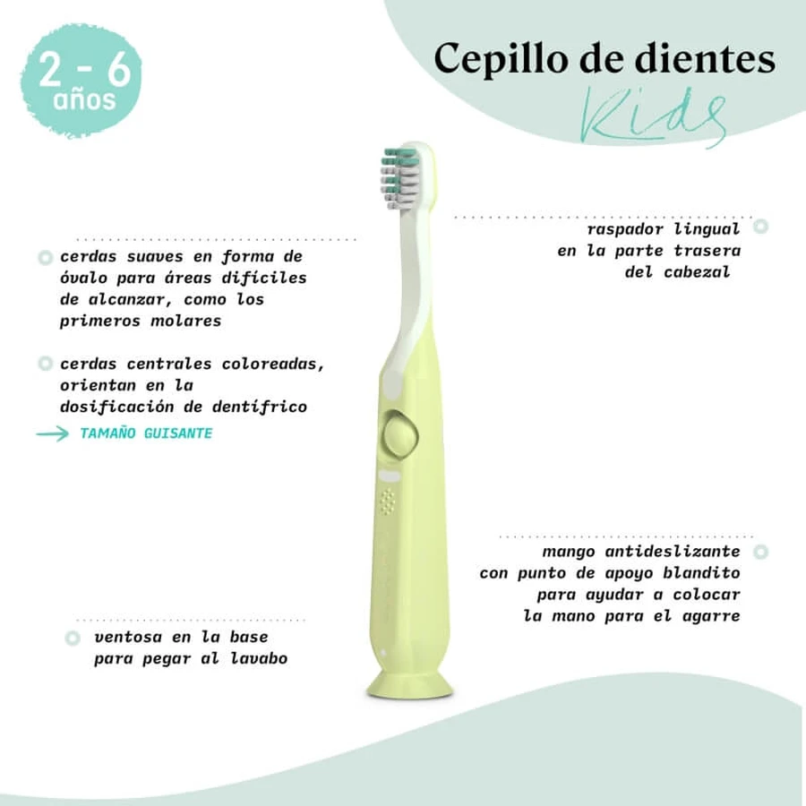 Suavinex - Manual Toothbrush for Kids Ages 2–6, Light Blue