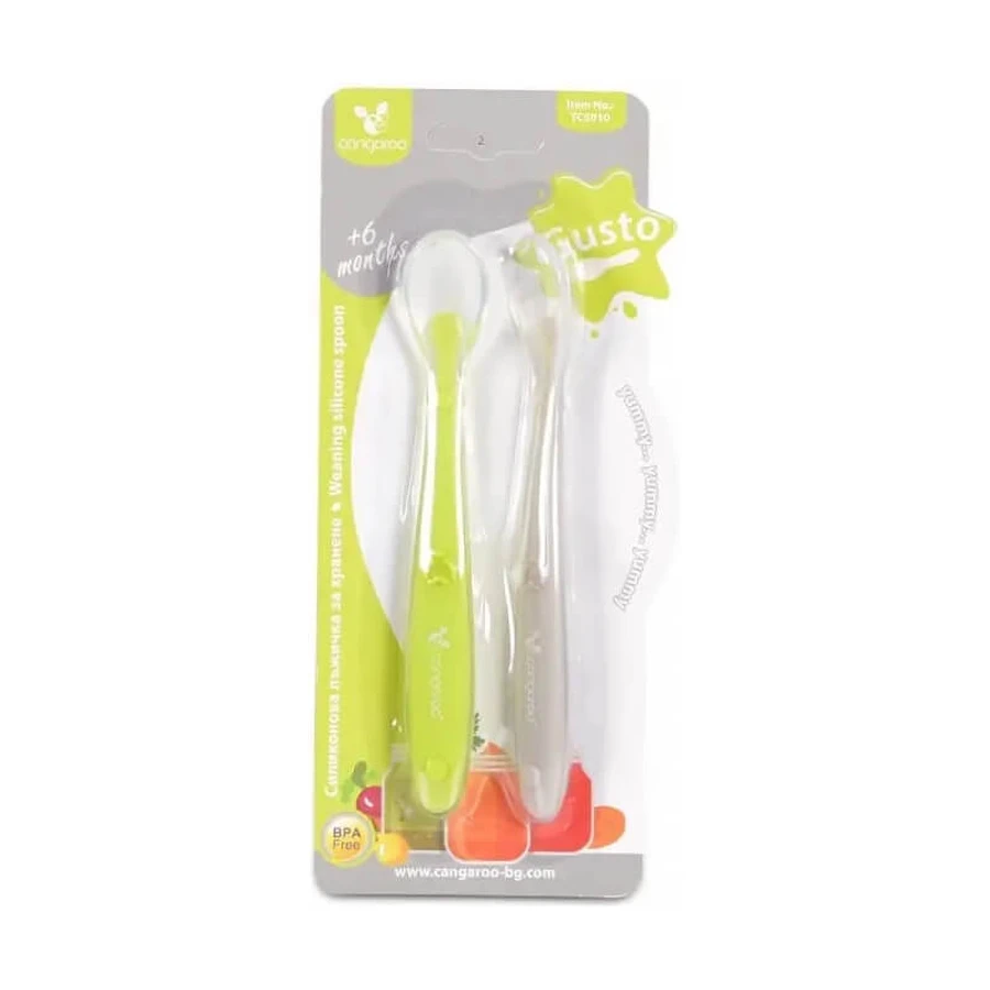 Cangaroo 2 Silicone Spoons for Babies 6m+