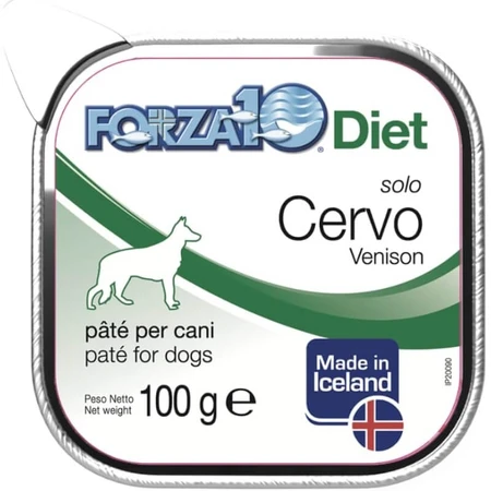 Forza10 Forza 10 Diet – numai carne de cerb – hrană completă pentru câini cu intoleranțe alimentare, 100 gr