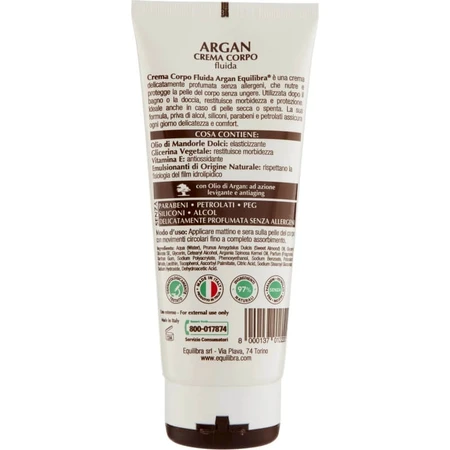 Equilibra Argan - Crème fluide pour le corps 200 ml