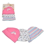Kangoeroe-mutsjesset – 3 mutsjes van puur katoen voor babymeisjes, roze, 0-3 maanden