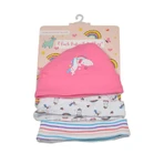 Kangoeroe-mutsjesset – 3 mutsjes van puur katoen voor babymeisjes, roze, 0-3 maanden