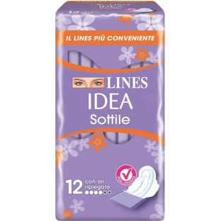 Lines Ultra-Thin – 12 Tagesbinden mit gefalteten Flügeln