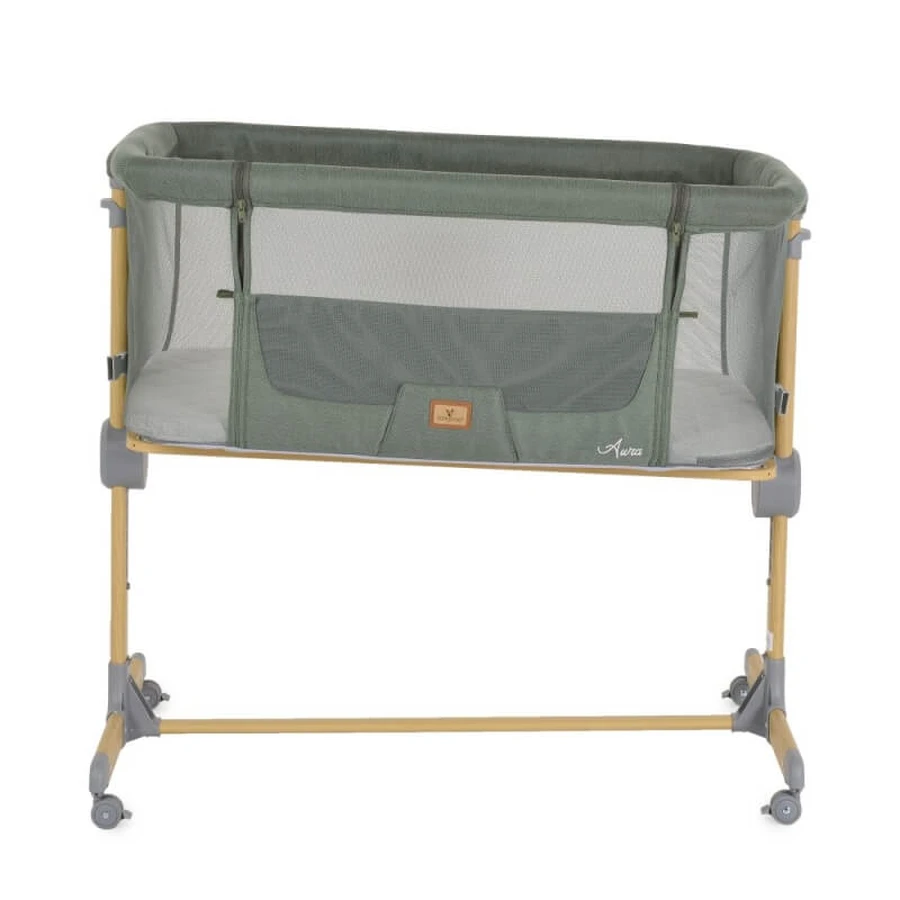 Cuna ajustable antirreflujo Cangaroo Aura Next2Me, 0–9 kg, verde