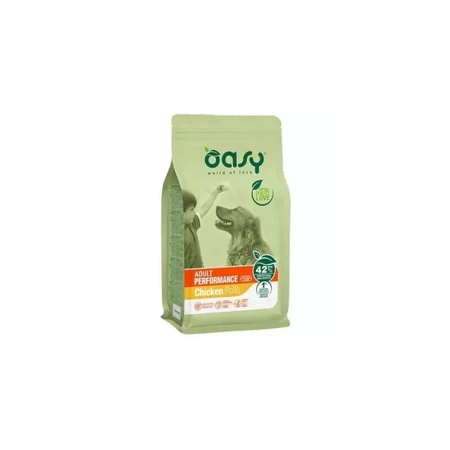Oasy Adult Performance cu pui – hrană uscată completă pentru câini adulți activi, 12 kg