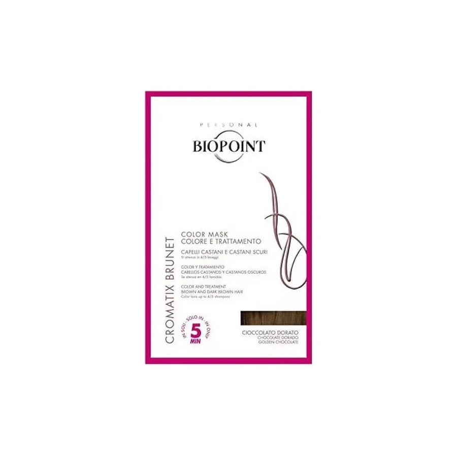 Biopoint Chromatix Kleurbehandeling: Kleurbehandelingsmasker voor 5 minuten, 30 ml, Golden Chocolate
