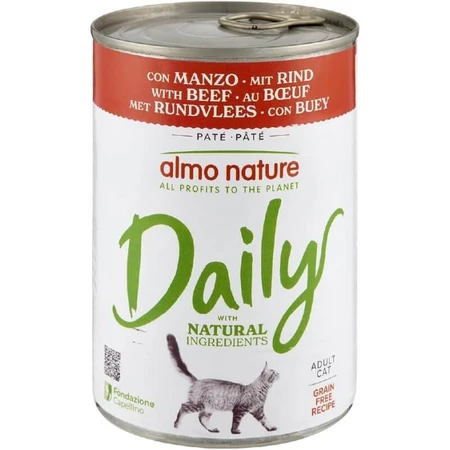 Almo Nature Daily Adult Cat Beef - Alimento completo para gatos adultos, 400 g