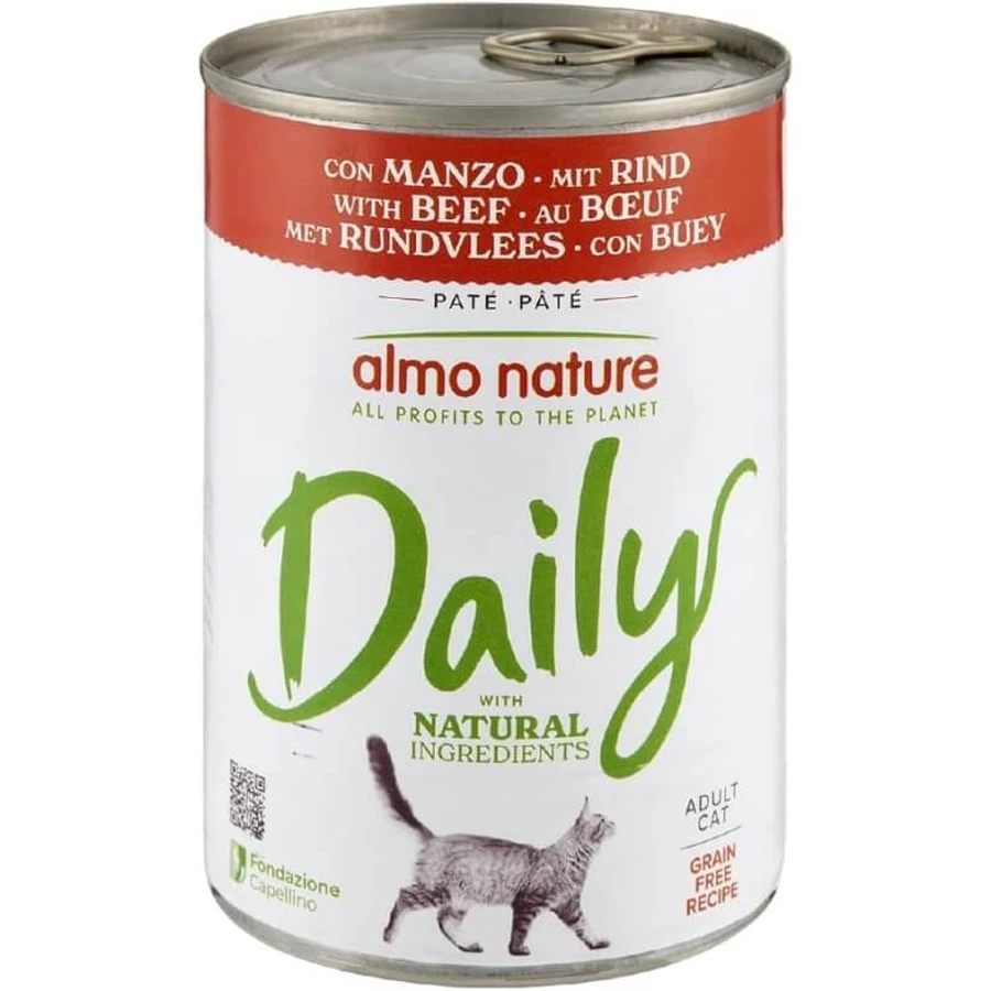 Almo Nature Daily Adult Cat Beef - Alimento completo para gatos adultos, 400 g