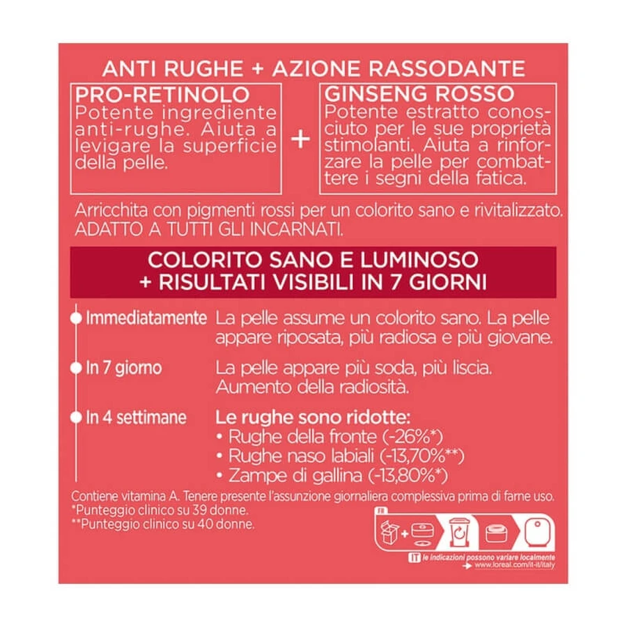 L'Oréal Paris Revitalift Red – energetyzujący krem na dzień – przeciwzmarszczkowy, intensywnie ujędrniający, 50 ml: ceny i cechy