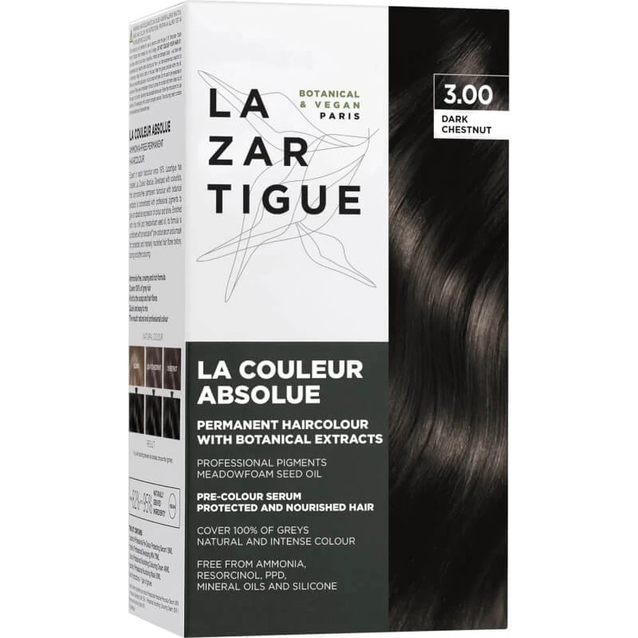 Lazartigue La couleur absolue – Permanente Haarfarbe Nr. 3.00 Dunkelbraun