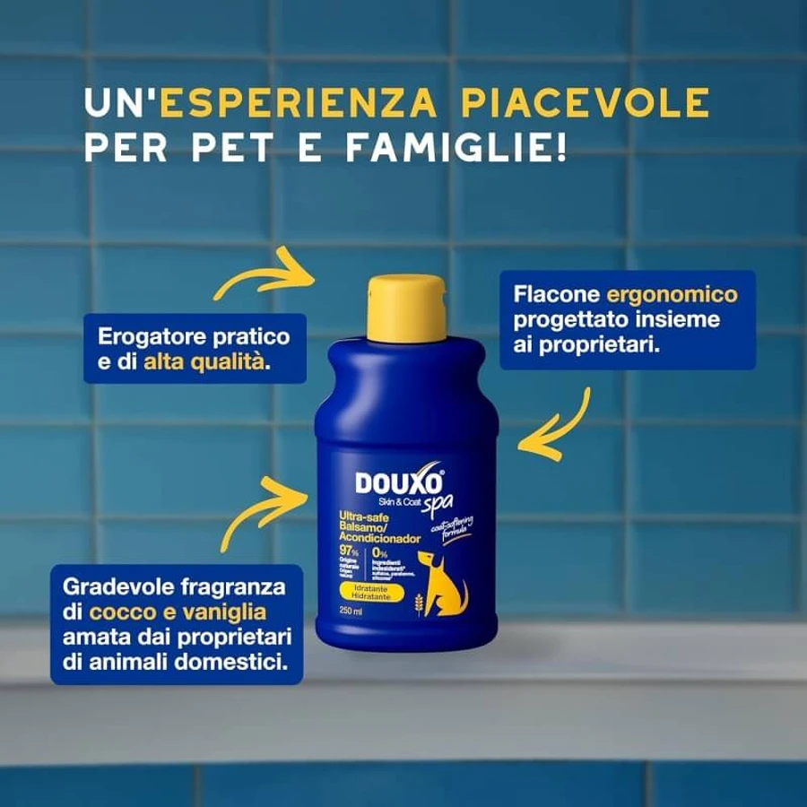 Ceva Animal Health Douxo spa Skin &amp; Coat - Acondicionador hidratante para el pelaje y el cuero cabelludo con avena, 250 ml