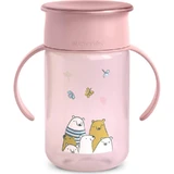 Suavinex My Family 360° Trinklernbecher ab 12 Monaten – 340 ml Trinklernbecher – Rosa