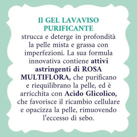 Gel nettoyant purifiant pour le visage à l'eau de rose, 200 ml