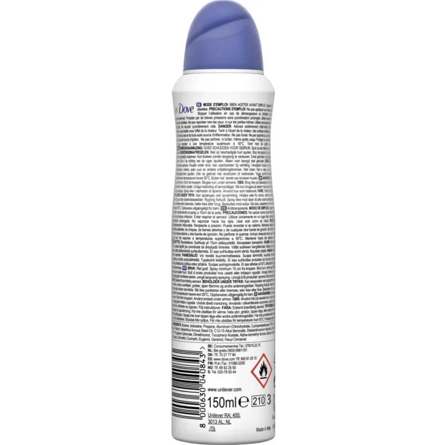 Dove Original - Desodorante en spray sin alcohol, 150 ml