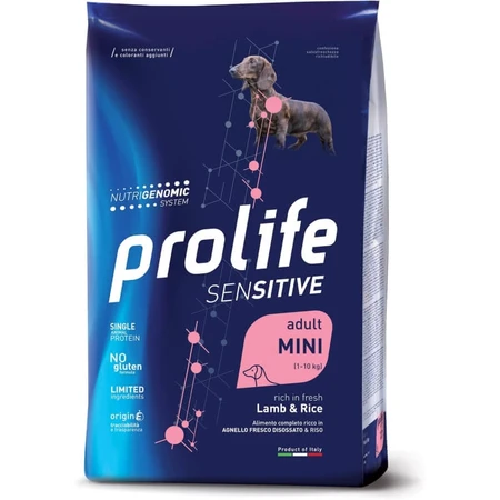 Prolife Dog Mini Sensitive Lamm & Reis – Alleinfuttermittel für kleine erwachsene Hunde, 2 kg