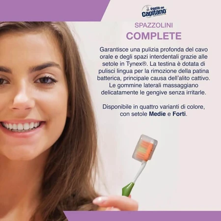 Pasta del Capitano Complete - Toothbrush with medium bristles in assorted colors